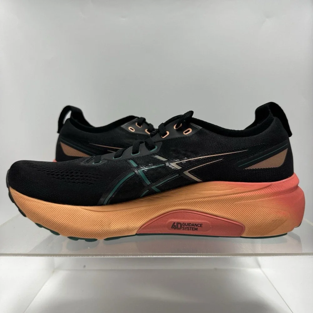ASICS Gel Kayano 31 Black Orange 1011B869 Running Shoes Men's Size 10 WIDE